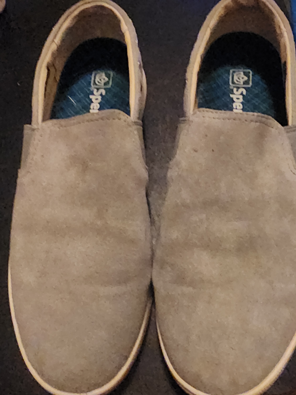 Spenco Women's Slip-On Suede Flats in Light Gray